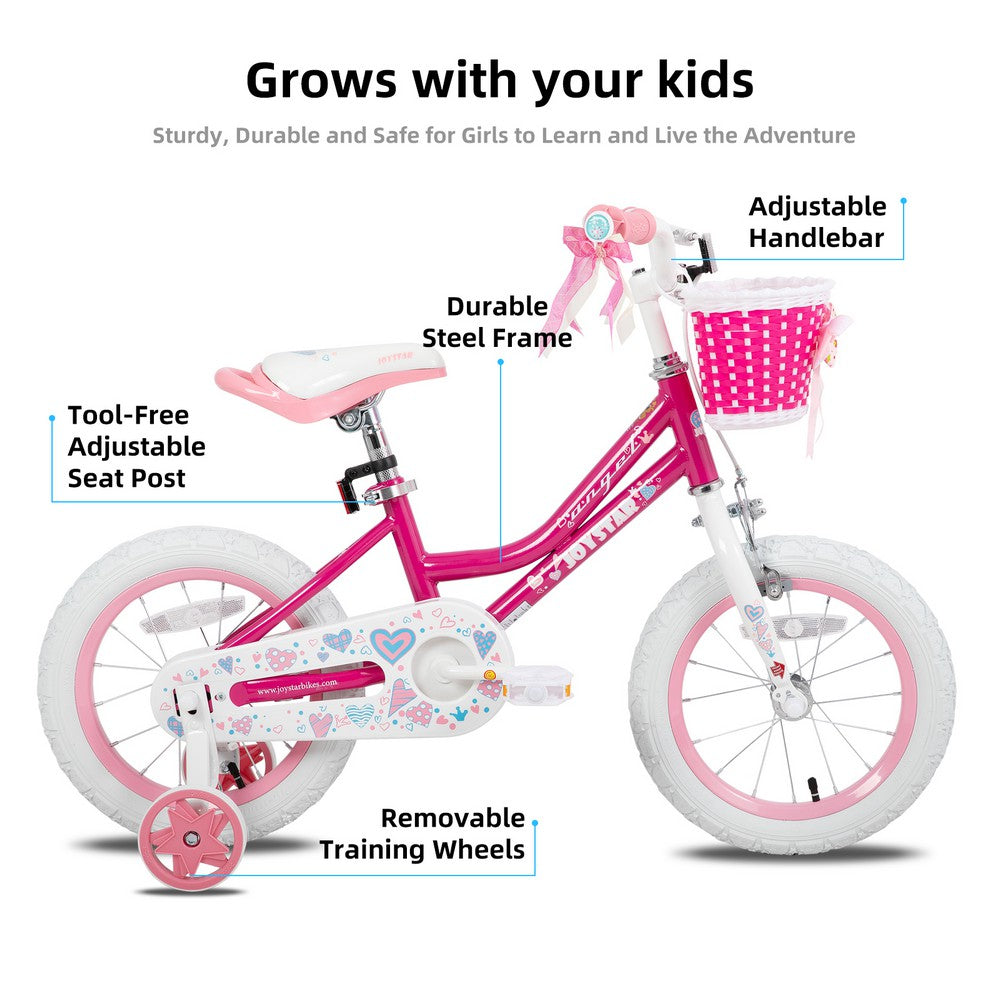 JOYSTAR Angel Girls Bike with Training Wheels & Basket EU