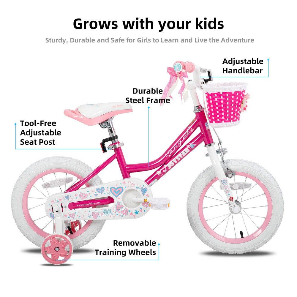 JOYSTAR Angel Girls Bike with Training Wheels & Basket - JOYSTARBIKE
