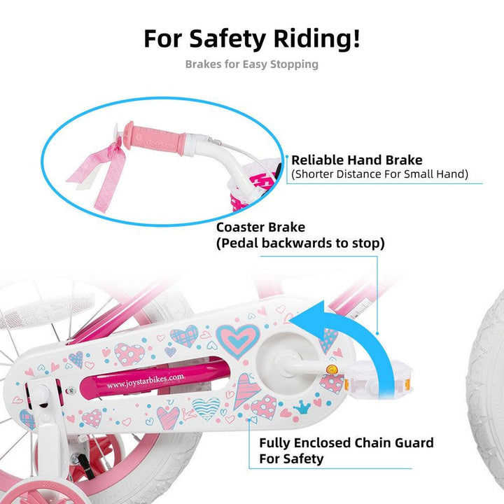JOYSTAR Angel Girls Bike with Training Wheels & Basket - JOYSTARBIKE