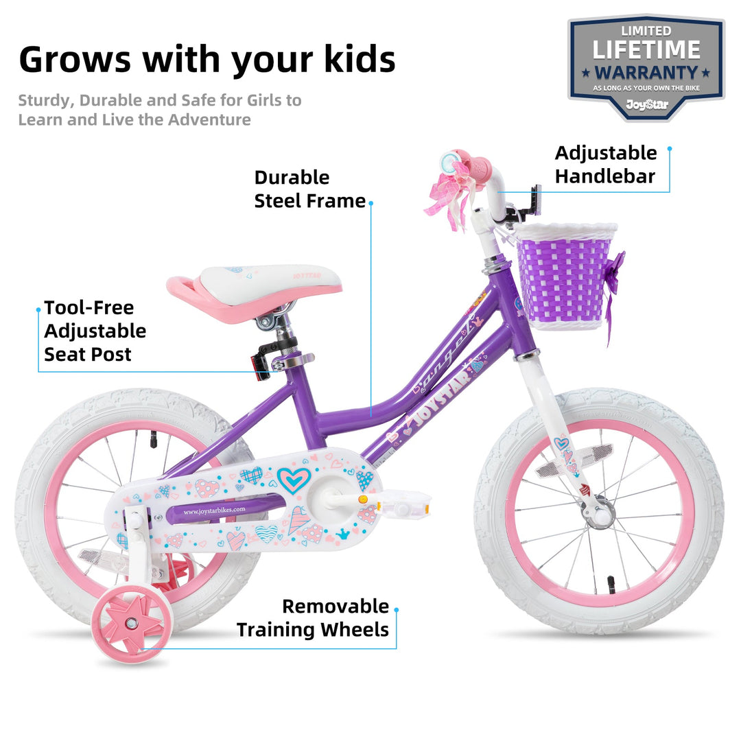 JOYSTAR Angel Girls Bike with Training Wheels & Basket WT JOYSTAR Walmart