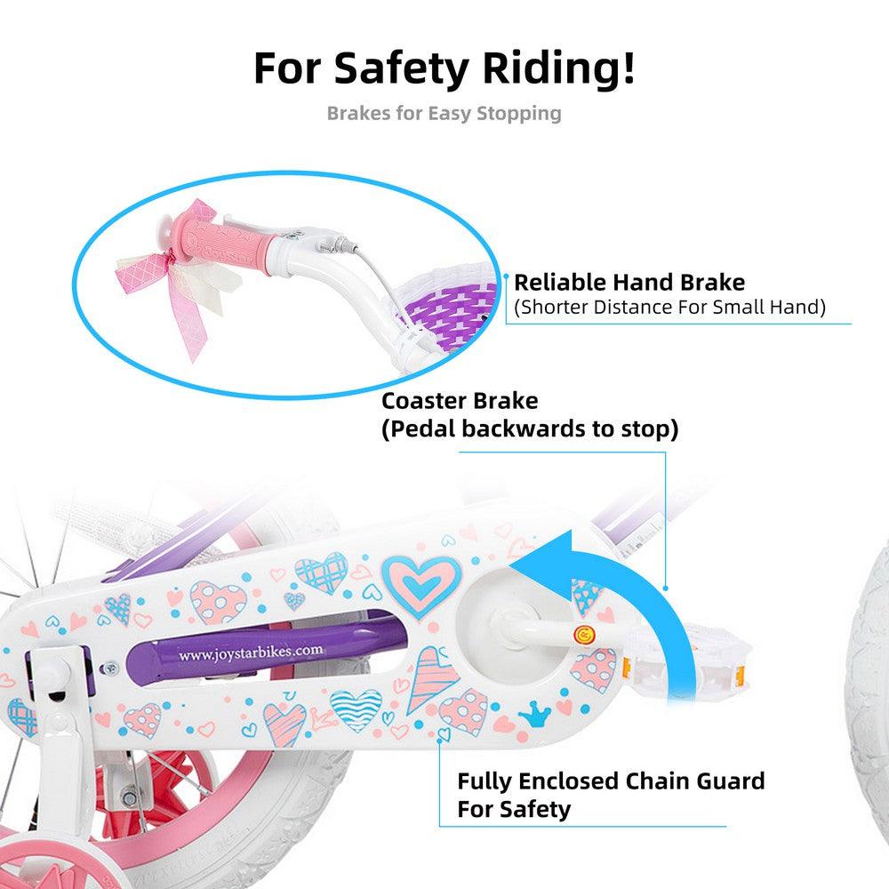 JOYSTAR Angel Girls Bike with Training Wheels & Basket - JOYSTARBIKE
