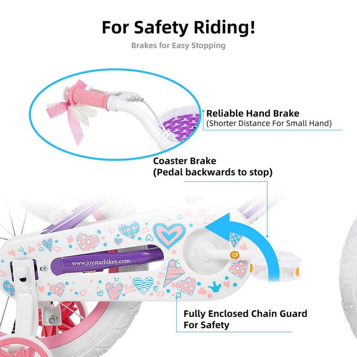 JOYSTAR Angel Girls Bike with Training Wheels & Basket - JOYSTARBIKE