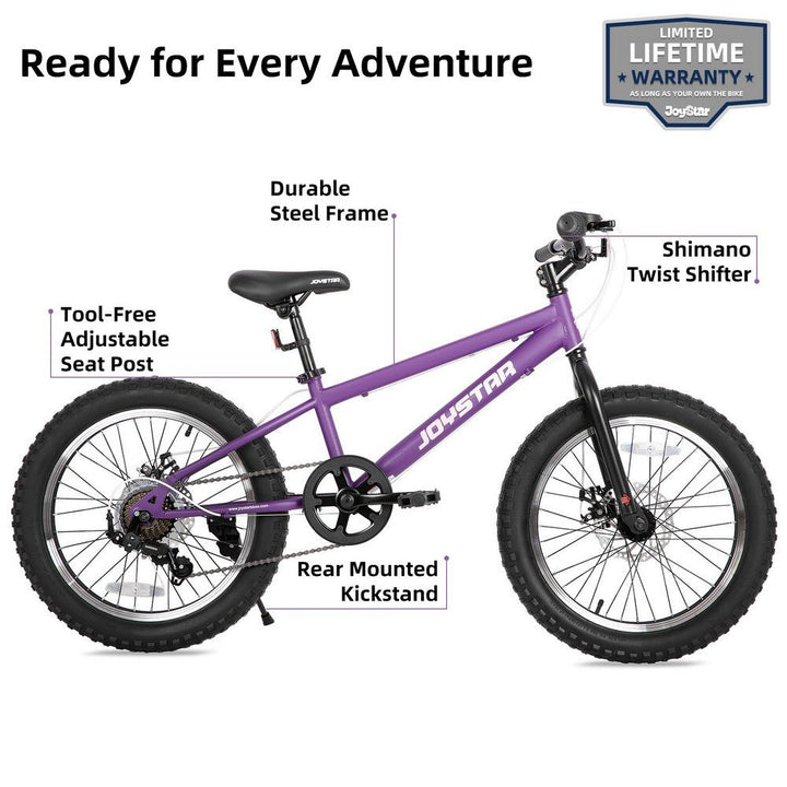 JOYSTAR 20" Fat Tire Kids Mountain Bike CA - JOYSTARBIKE