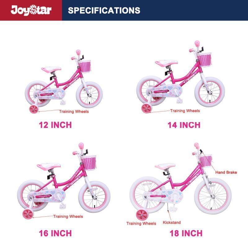 JOYSTAR Angel Girls Bike with Training Wheels & Basket CA - JOYSTARBIKE