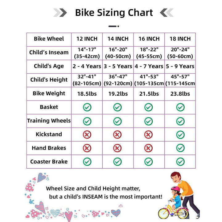 JOYSTAR Angel Girls Bike with Training Wheels & Basket CA - JOYSTARBIKE