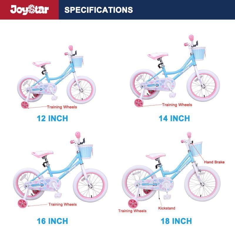 JOYSTAR Angel Girls Bike with Training Wheels & Basket CA - JOYSTARBIKE
