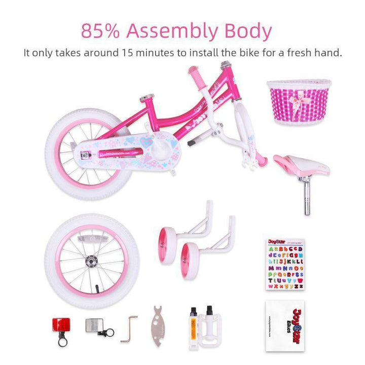 JOYSTAR Angel Girls Bike with Training Wheels & Basket CA - JOYSTARBIKE