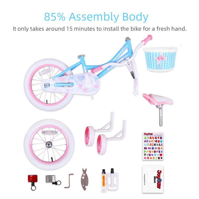 JOYSTAR Angel Girls Bike with Training Wheels & Basket CA - JOYSTARBIKE