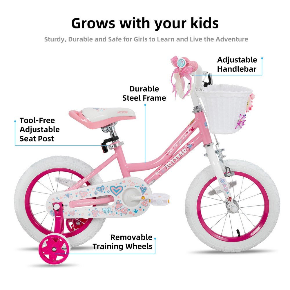 JOYSTAR Angel Girls Bike with Training Wheels & Basket EU - JOYSTARBIKE