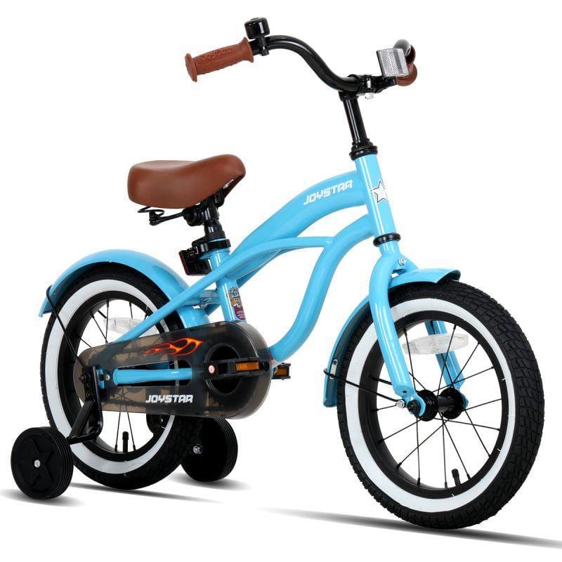 blue cruiser kinderfahrrad Joystar Aquaboy 16 Inch Kids Cruiser Bike w/ Training Wheels, Ages 4 to 7, Blue