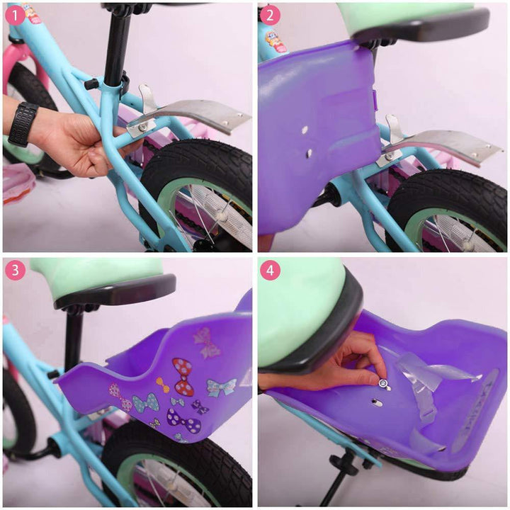 Joystar Doll Bike Seat with DIY Decals/Stickers , Pink Purple - JOYSTARBIKE