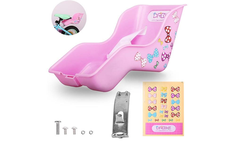 baby doll bike seat carrier with helmet Joystar Doll Bike Seat with DIY Decals/Stickers , Pink Purple