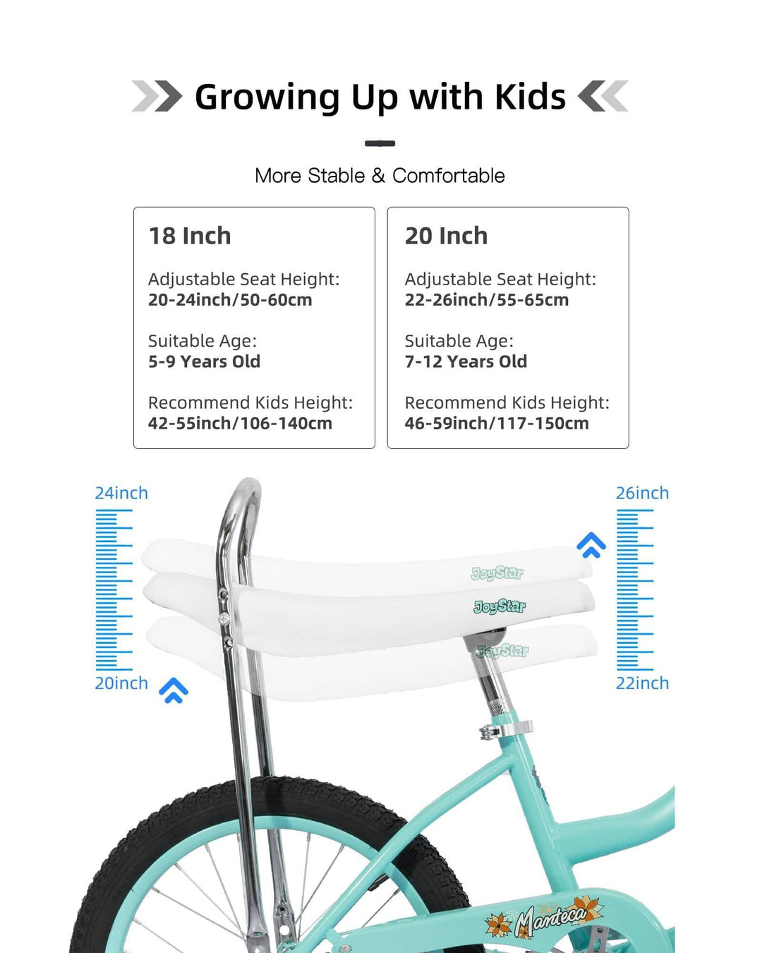 JOYSTAR Manteca 20" Banana Seat Girls Bike - JOYSTARBIKE