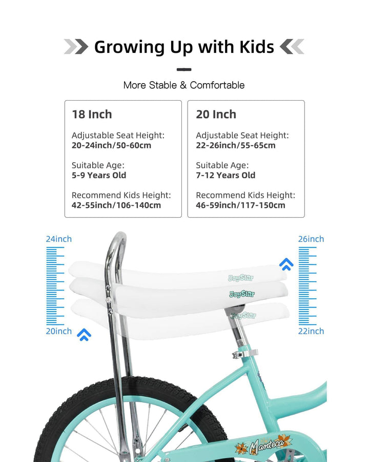 JOYSTAR Manteca 20" Banana Seat Girls Bike - JOYSTARBIKE