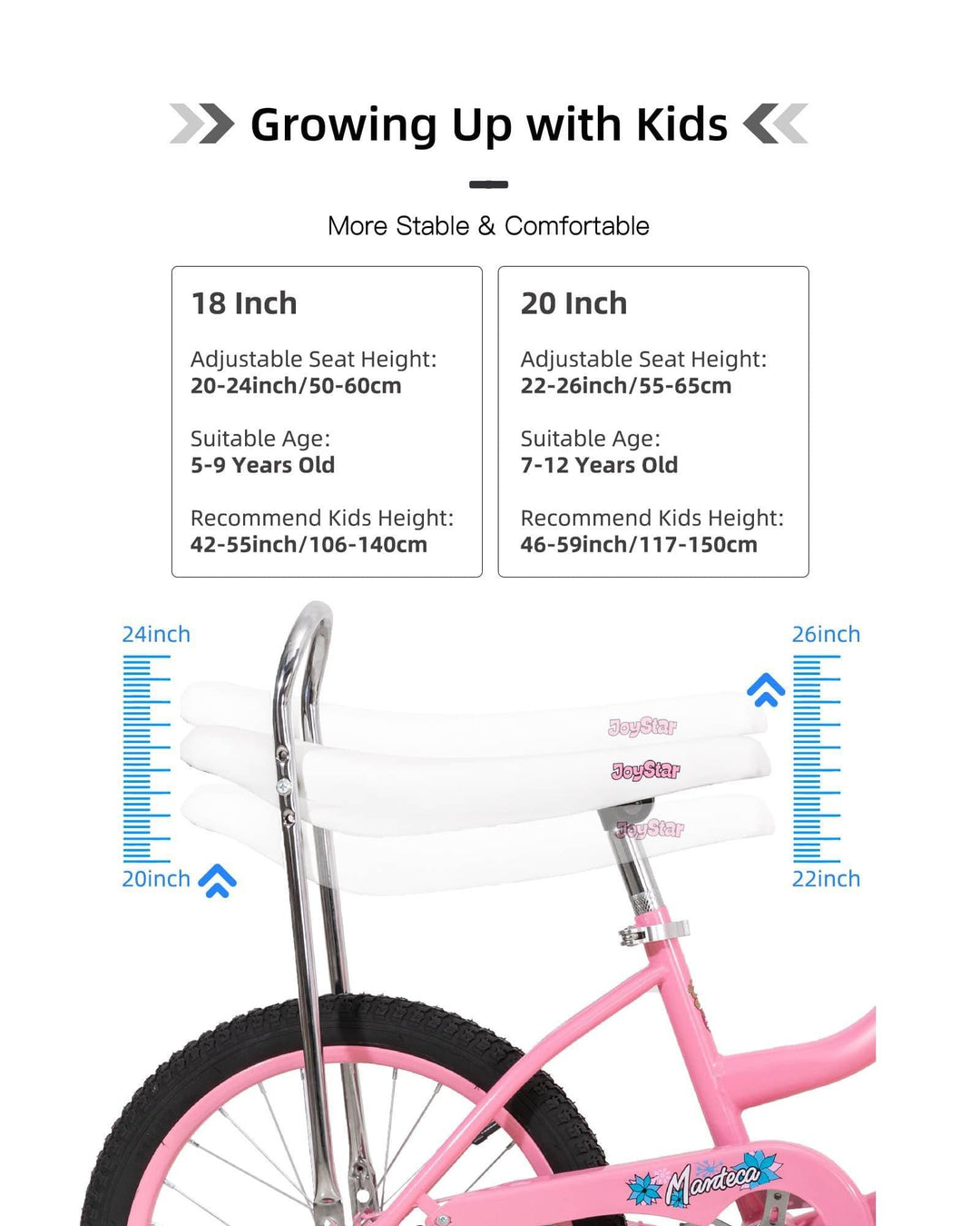 JOYSTAR Manteca 20" Banana Seat Girls Bike - JOYSTARBIKE