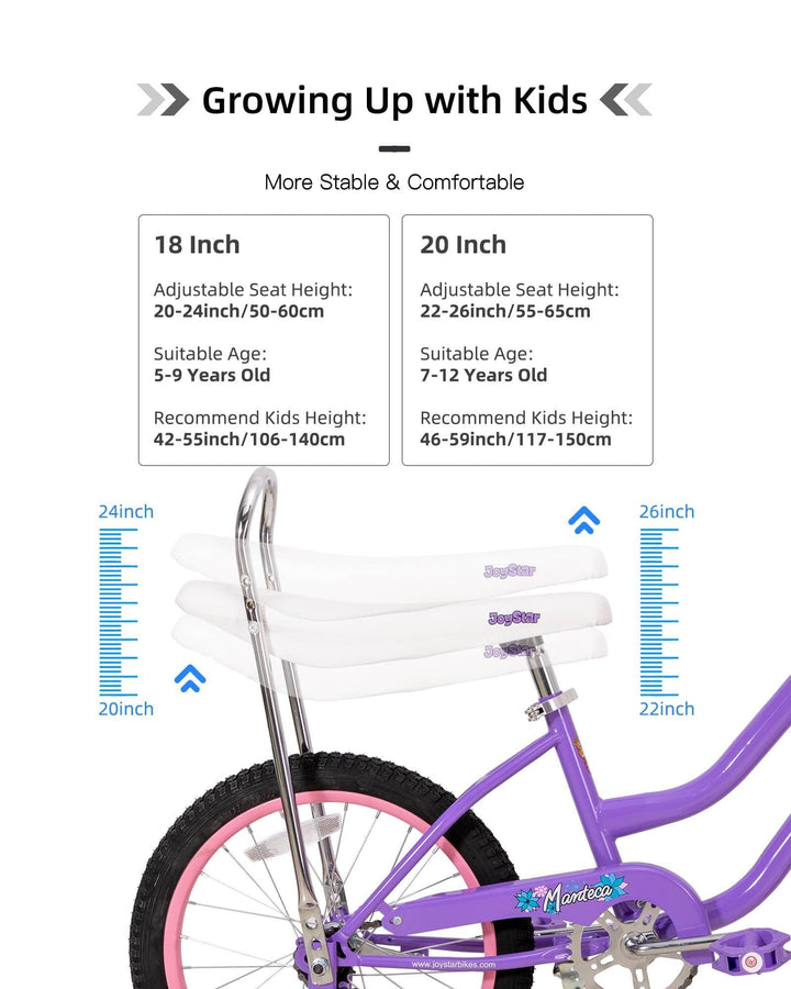 JOYSTAR Manteca 20" Banana Seat Girls Bike - JOYSTARBIKE