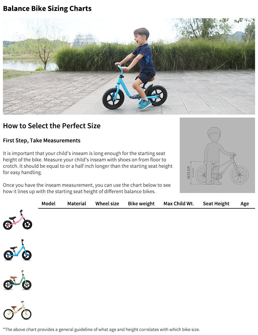 Bike Sizing Chart JOYSTARBIKE